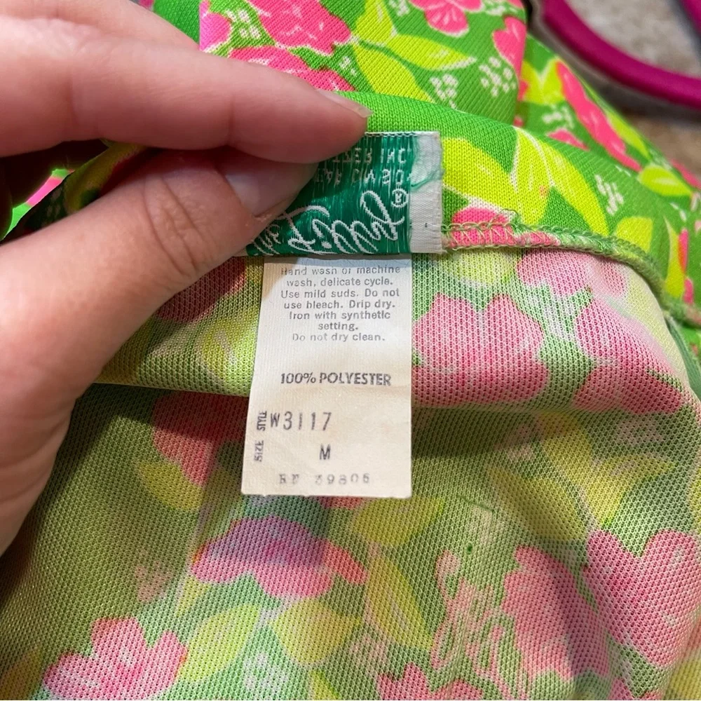 Vintage 70s 80s "The Lilly" Lilly Pulitzer Vibrant Polyester Skirt - Picture 9 of 12
